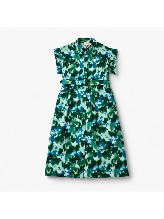 Tuckernuck Dresses & Skirts - Tuckernuck Chloe Dress Women XXL Deep Lagoon Abstract Watercolor Belted Midi NWT
